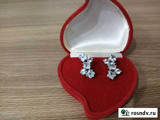 Серебряные серьги с топазом Ижевск - изображение 1