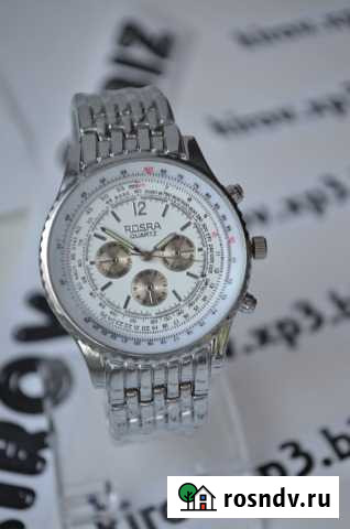 Часы новые металлические Rospa, белый циферблат Киров - изображение 1