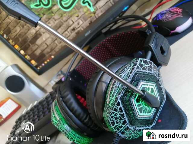 Наушники с микрофоном Оклик HS-L500G toxic черный Вологда - изображение 1