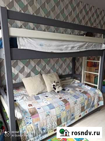 Кровать двухьярусная из массива Кострома - изображение 1