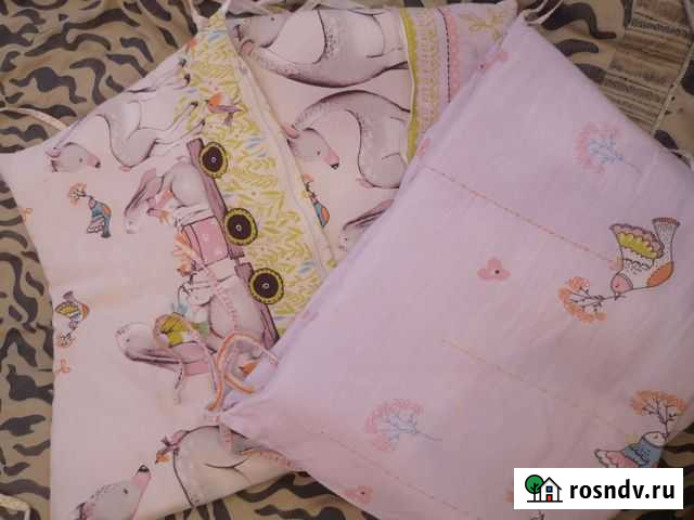 Бортики в детскую кроватку +постельное белье Петропавловск-Камчатский - изображение 1