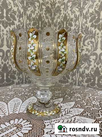 Ваза хрустальная лепка Чехия Махачкала - изображение 1