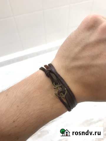 Кожаный браслет с якорем Уфа - изображение 1