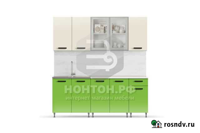 Кухня Рио-1 2.0м бежевый / олива Тверь - изображение 1