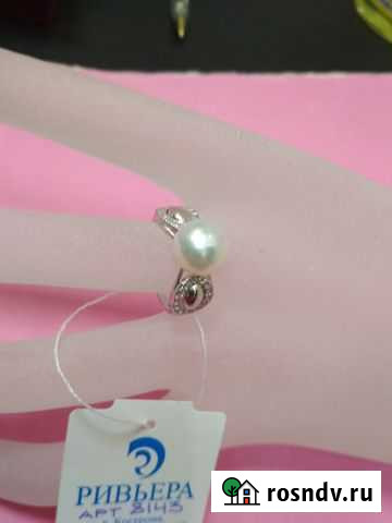Кольцо-серебро 925 с жемчугом-новое-2,87 гр-17 раз Кемерово - изображение 1
