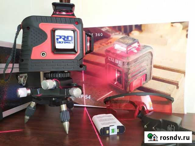 3d нивелир лазерный уровень 12red + 2 li ion Хасавюрт - изображение 1