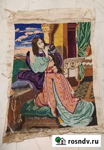 Старинная вышитая картина Свидание. СССР Ивантеевка - изображение 1