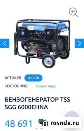 Бензогенератор TSS SGG 6000 ehna Кашира - изображение 1