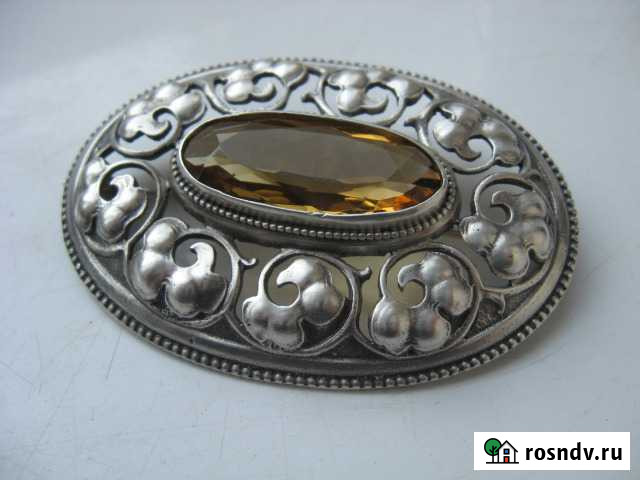 Антикварная огромная брошь серебро 800 проба Калининград - изображение 1