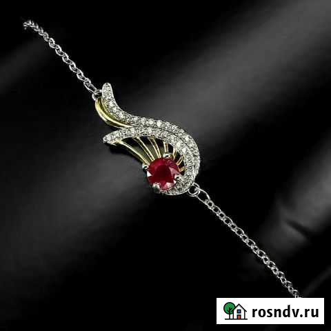 Браслет с рубином и позолотой Мурманск - изображение 1