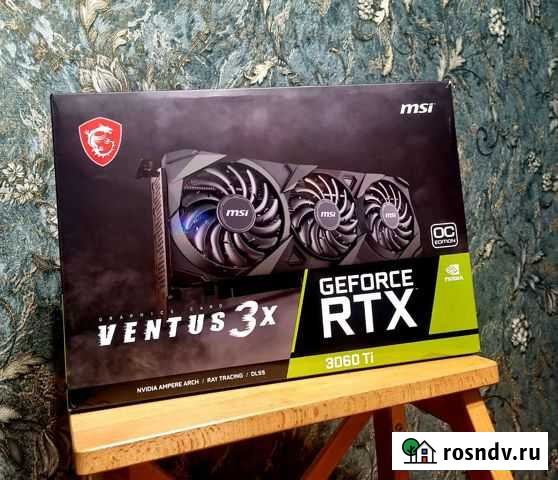 Видеокарта MSI RTX 3060 TI Ventus 3X. Гарантия днс Брянск - изображение 1