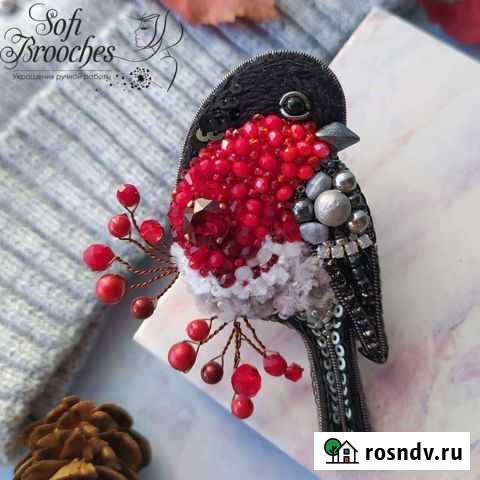 Брошь снегирь Новосибирск - изображение 1
