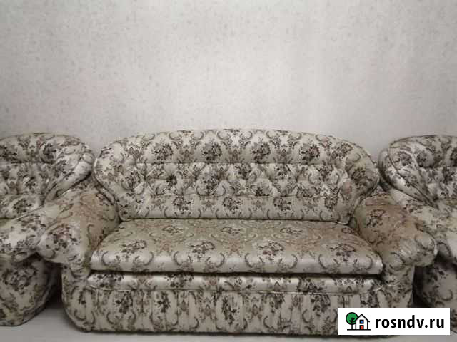 Диван с креслами +пуф комплект Липецк - изображение 1