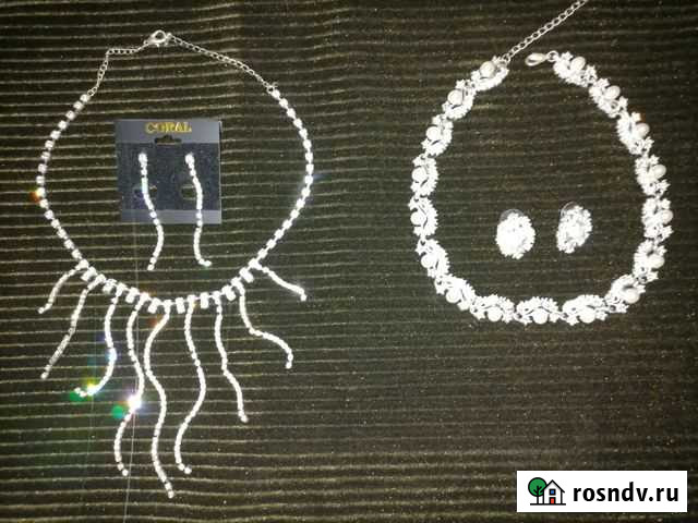 Комплект свадебный (колье + серьги) Алексин - изображение 1