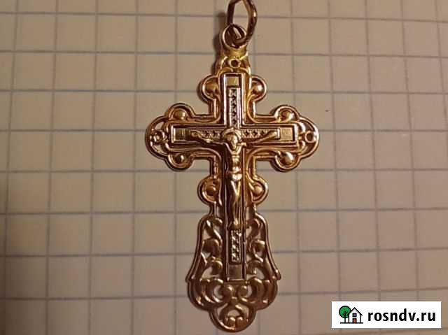 Золотой крестик белое золото Ульяновск - изображение 1