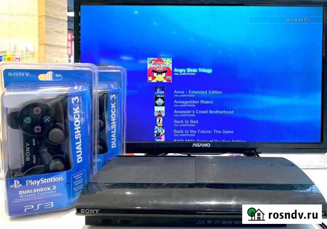 PlayStation 3 super slim 500gb/ 2 геймпада/ 109игр Владивосток - изображение 1