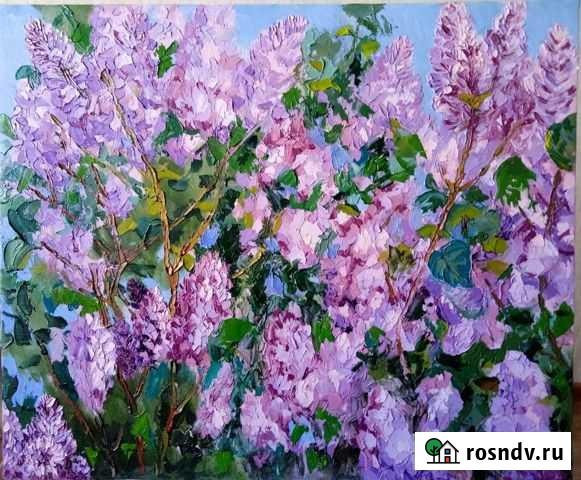 Картина маслом на холсте цветы Оренбург - изображение 1