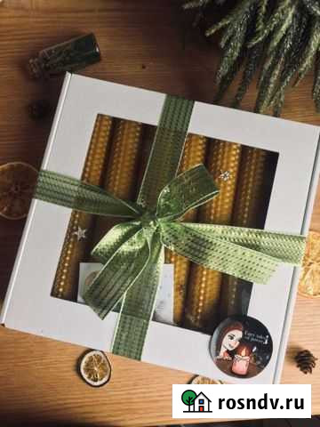 Набор свечей из золотой вощины большой Ивангород - изображение 1