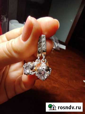 Серебряные серьги с позолотой Севастополь - изображение 1