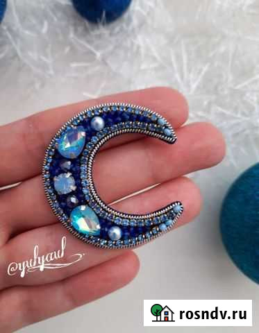 Брошь ручной работы луна и звезда Ульяновск - изображение 1