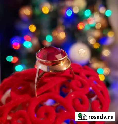 Кольцо 20.5р. С вставкой рубин Золото 583 проба с Сургут - изображение 1