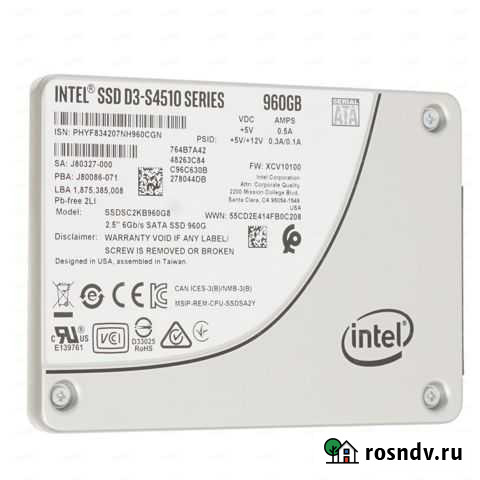 Новый 960Гб SSD Intel D3-S4510 Белгород - изображение 1