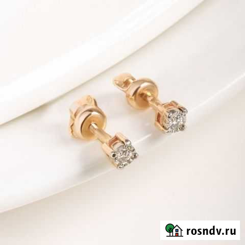 Золотые серьги с бриллиантами Воронеж - изображение 1