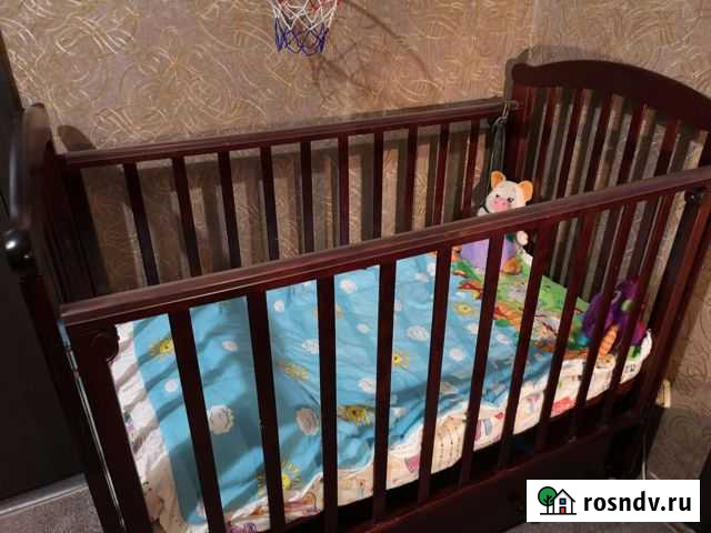 Кроватка с маятником и ящиком (Красная Звезда) Москва - изображение 1