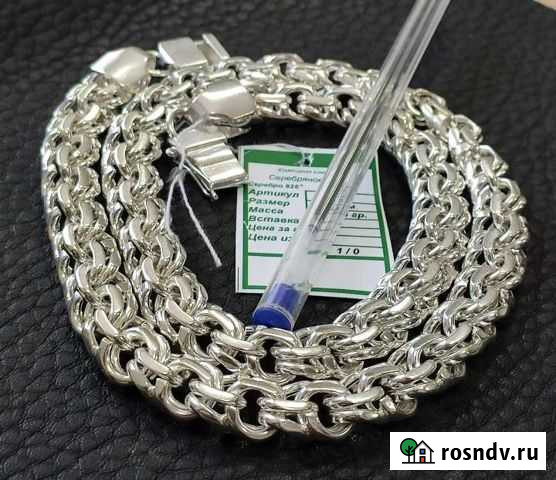 Мощная серебряная цепь, Плетения Бисмарк 925 п Екатеринбург - изображение 1
