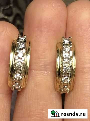 Золотые серьги с бриллиантами Санкт-Петербург - изображение 1