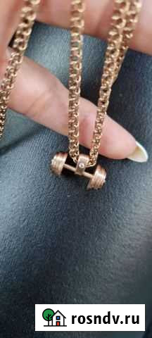 Цепь с кулоном штанга (с бриллиантами) Тюмень - изображение 1