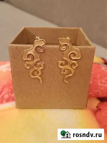 Серьги гвоздики серебро с позолотой новые Петрозаводск - изображение 1