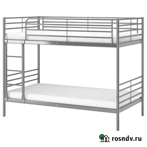 Двухъярусная кровать IKEA бу с 2 матрасами Новочебоксарск - изображение 1