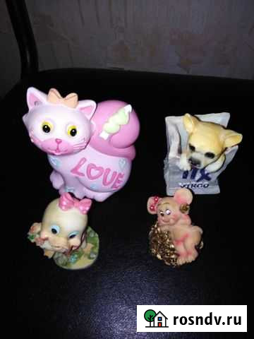 Статуэтки животных кошка собака мышка утенок Краснодар - изображение 1