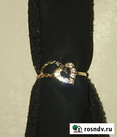 Кольцо золотое с фианитом Дмитров - изображение 1