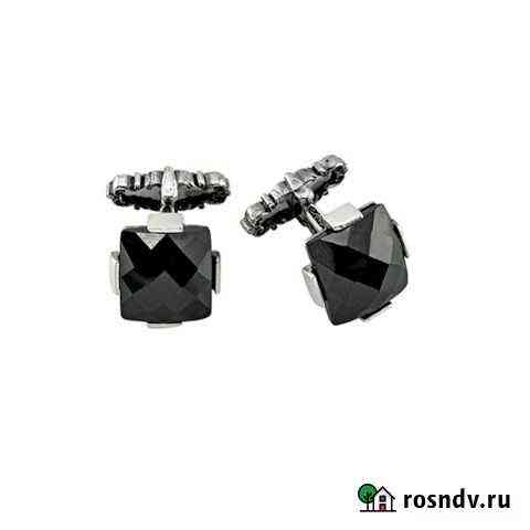 Серебряные запонки с черными агатами Санкт-Петербург