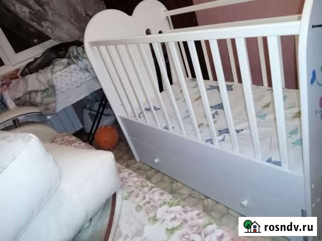 Детская кроватка с маятником и ящиком Брянск - изображение 1