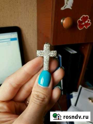 Крестик серебряный стразы сваровских Челябинск - изображение 1