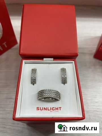 Серьги и кольцо белое золото 585 Новый Уренгой - изображение 1