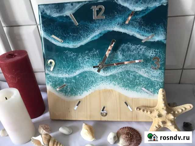 Часы настенные из эпоксидной смолы Новосибирск - изображение 1