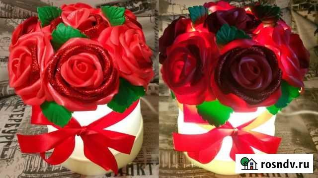 Светильник ночник розы в шляпной коробке Омск - изображение 1