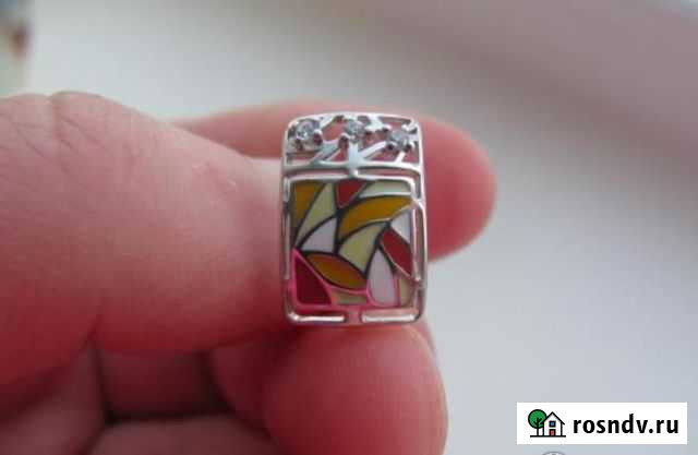 Серьга серебренная с эмалью Уфа - изображение 1