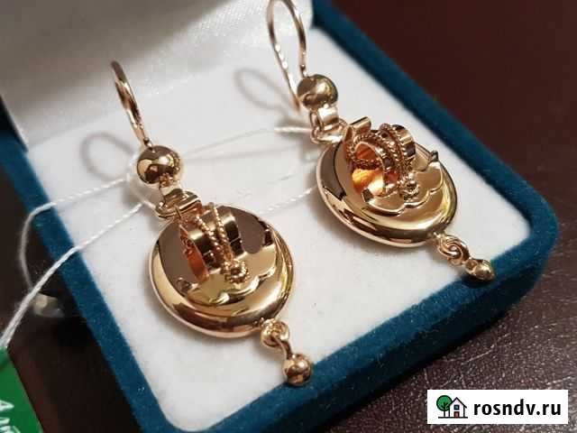 Золотые серьги самовары новые. Арт 981 Барнаул - изображение 1