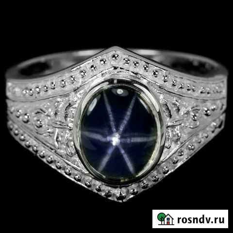 Кольцо с натуральным звездчатым сапфиром Балашиха - изображение 1