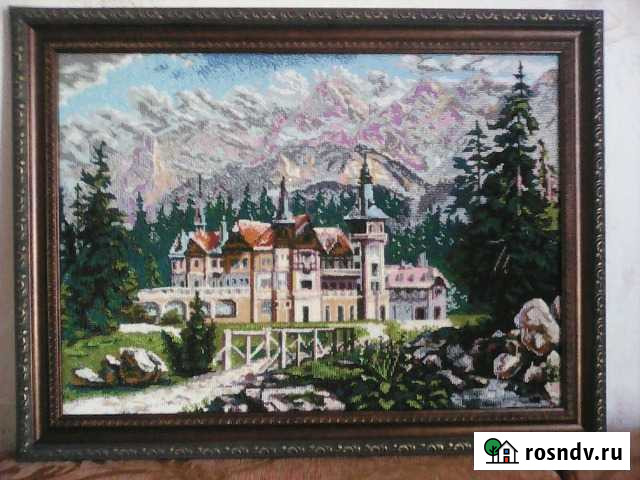Картина вышитая бисером с багетом Замок Воронеж - изображение 1