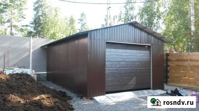 Металлический гараж, склад из профнастила Новосибирск - изображение 1