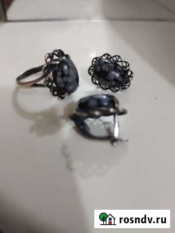Набор серьги и кольцо (мельхиор) Аксай - изображение 1