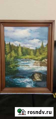Картина горный ручей 805*605мм холст масло Новокузнецк - изображение 1