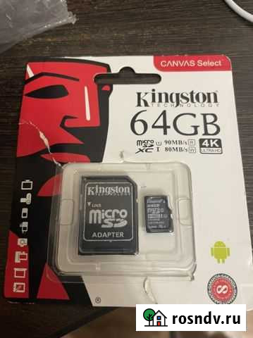 Карта памяти MicroSD Kingston 64GB новая Кунгур - изображение 1