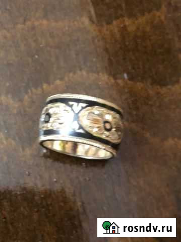 Серебряное кольцо, с чернью, Советского производст Алагир - изображение 1